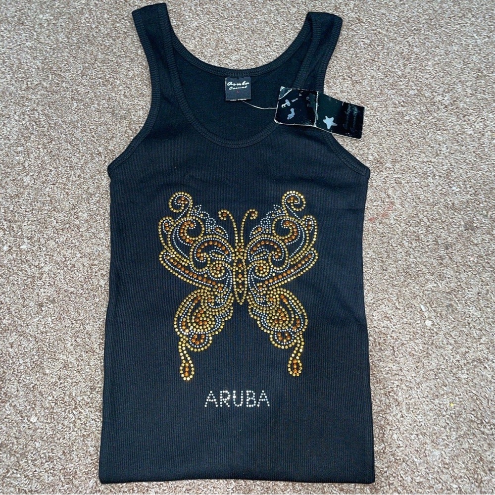 Women’s studded butterfly tank top!